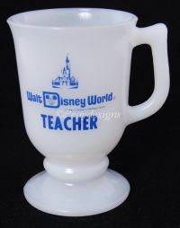 Walt Disney World TEACHER Milk Glass Souvenir Mug